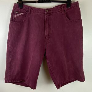 Vintage Y2K Paco Magenta Red Denim Jean Shorts Men’s Size 40